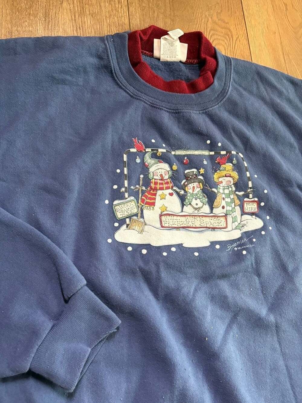 Vintage 90s Morning Sun Snowman Will Work For Freezer Space Christmas Double Col